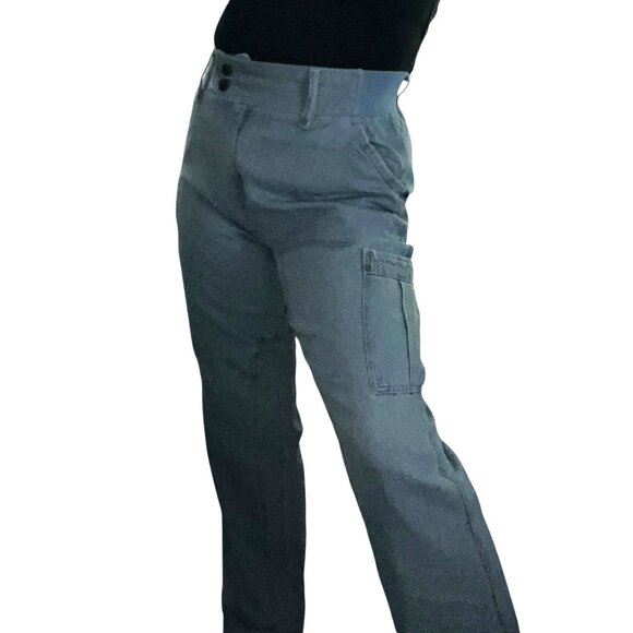 Woman Within NWOT Double Button Front Comfort Waist Cargo Jean Sz 22 Wide Womens - Picture 2 of 16